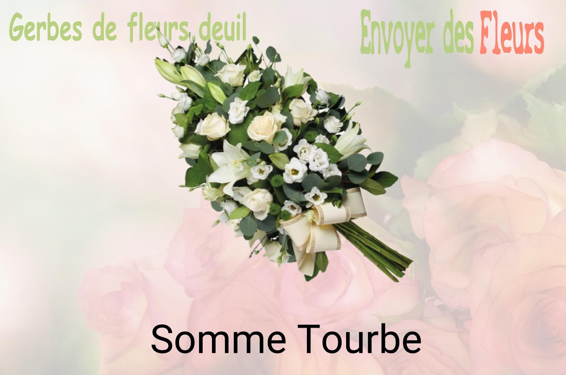 Gerbe de fleurs de deuil livrée à Somme-Tourbe
